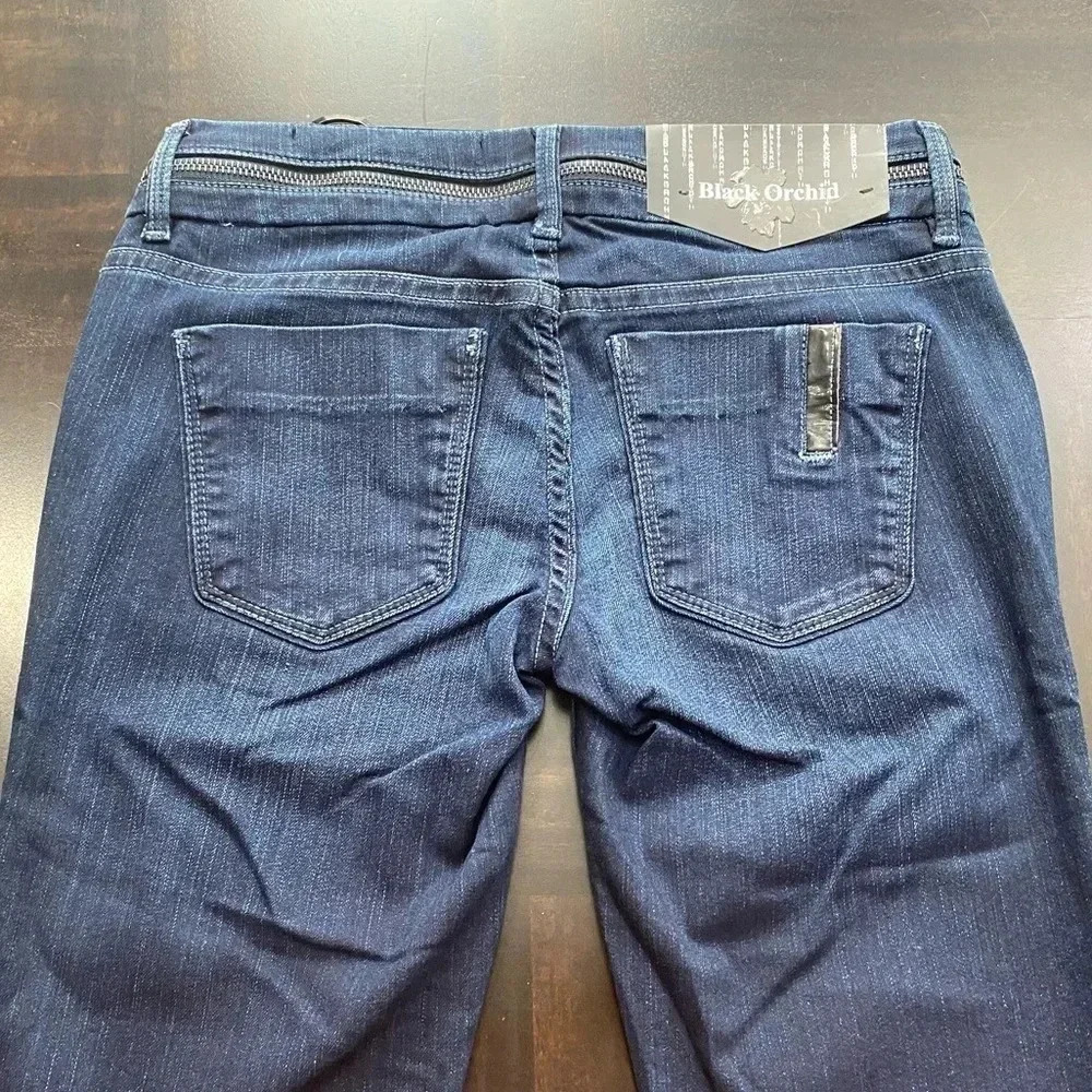 BLACK ORCHID Women's Zip Pocket Skinny Boot Cut Blue Jeans Sz 24 Denim NWT. - Picture 8 of 13